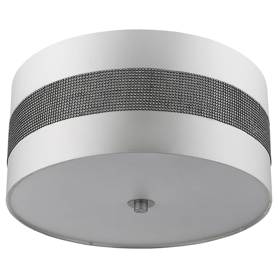 Harmony 3-Light Metallic Silver Pendant With Crystal Studded Platinum