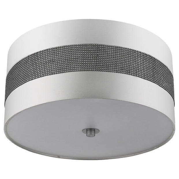 Harmony 3-Light Metallic Silver Pendant With Crystal Studded Platinum