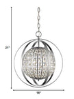 Olivia 1-Light Polished Nickel Crystal Globe Pendant