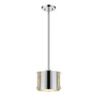 Zoom 1-Light Polished Stainless Steel Pendant With Seeded Acrylic