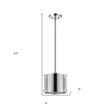 Zoom 1-Light Polished Stainless Steel Pendant With Seeded Acrylic